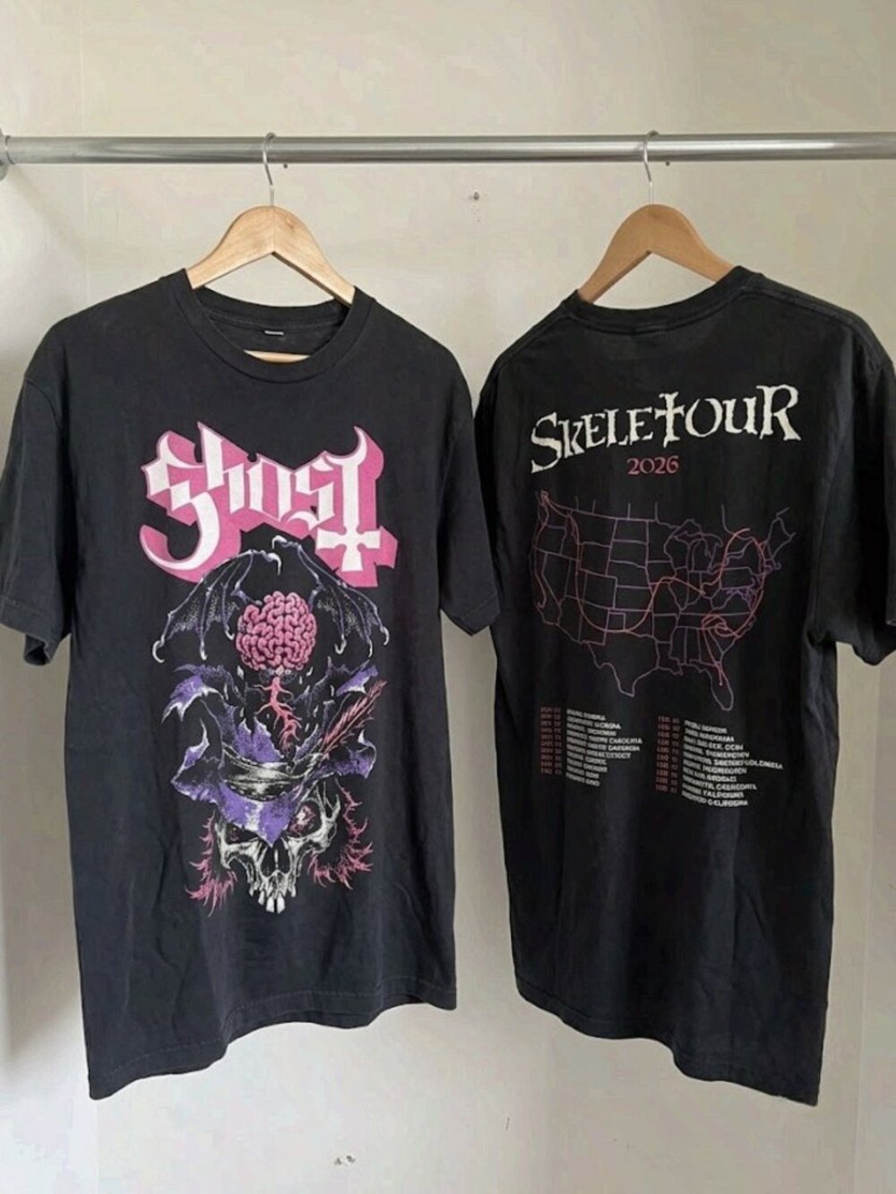 Ghost Skeletour World Tour 2026 Tour Dates T-Shirt Reprint